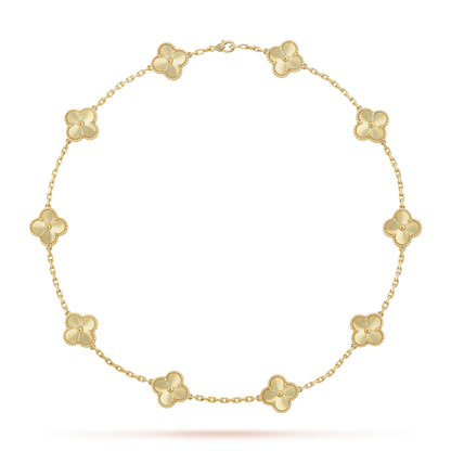 [AuraEcho Jewelry]CLOVER 10 MOTIFS LASER NECKLACE