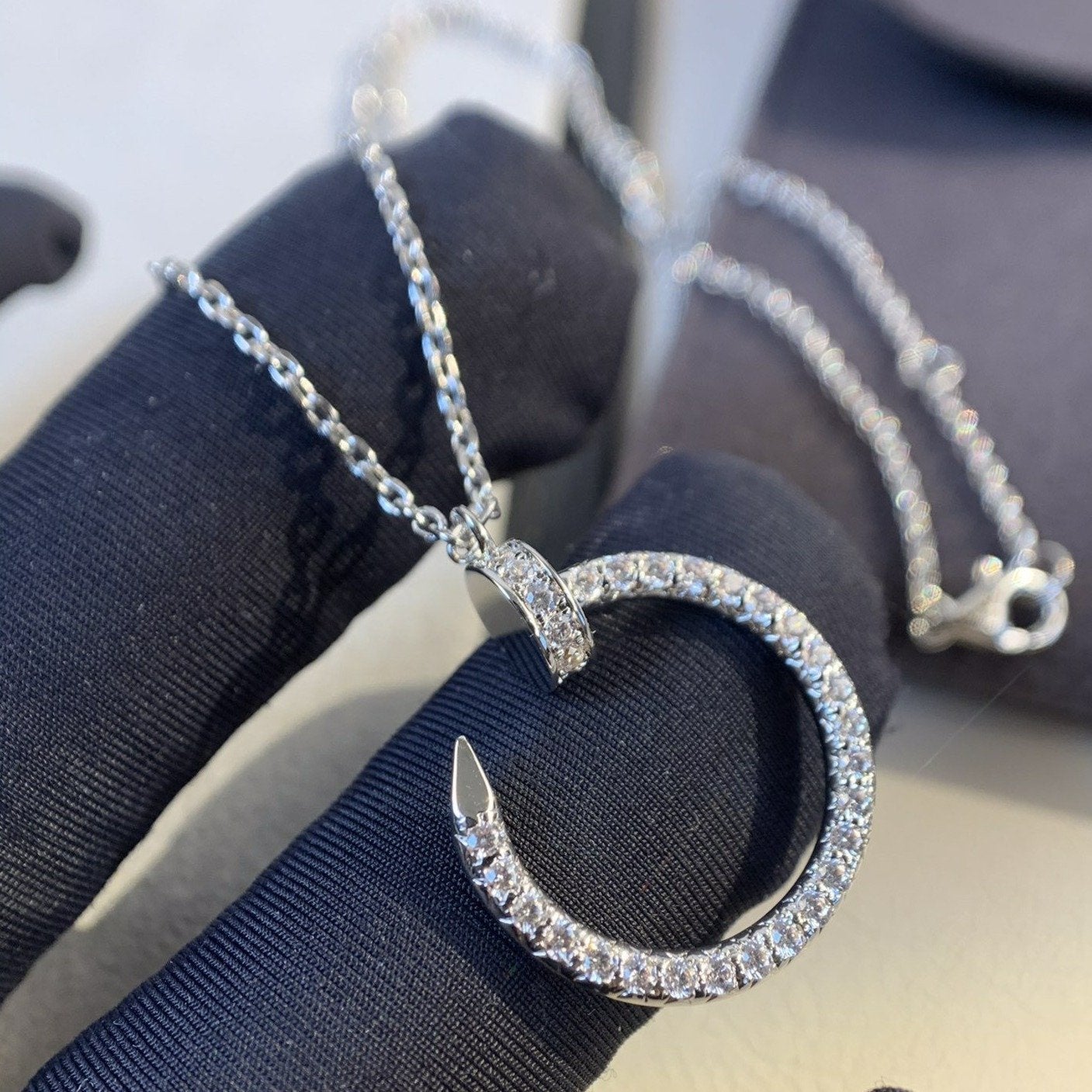 [AuraEcho Jewelry]JUSTE NECKLACE SILVER DIAMONDS