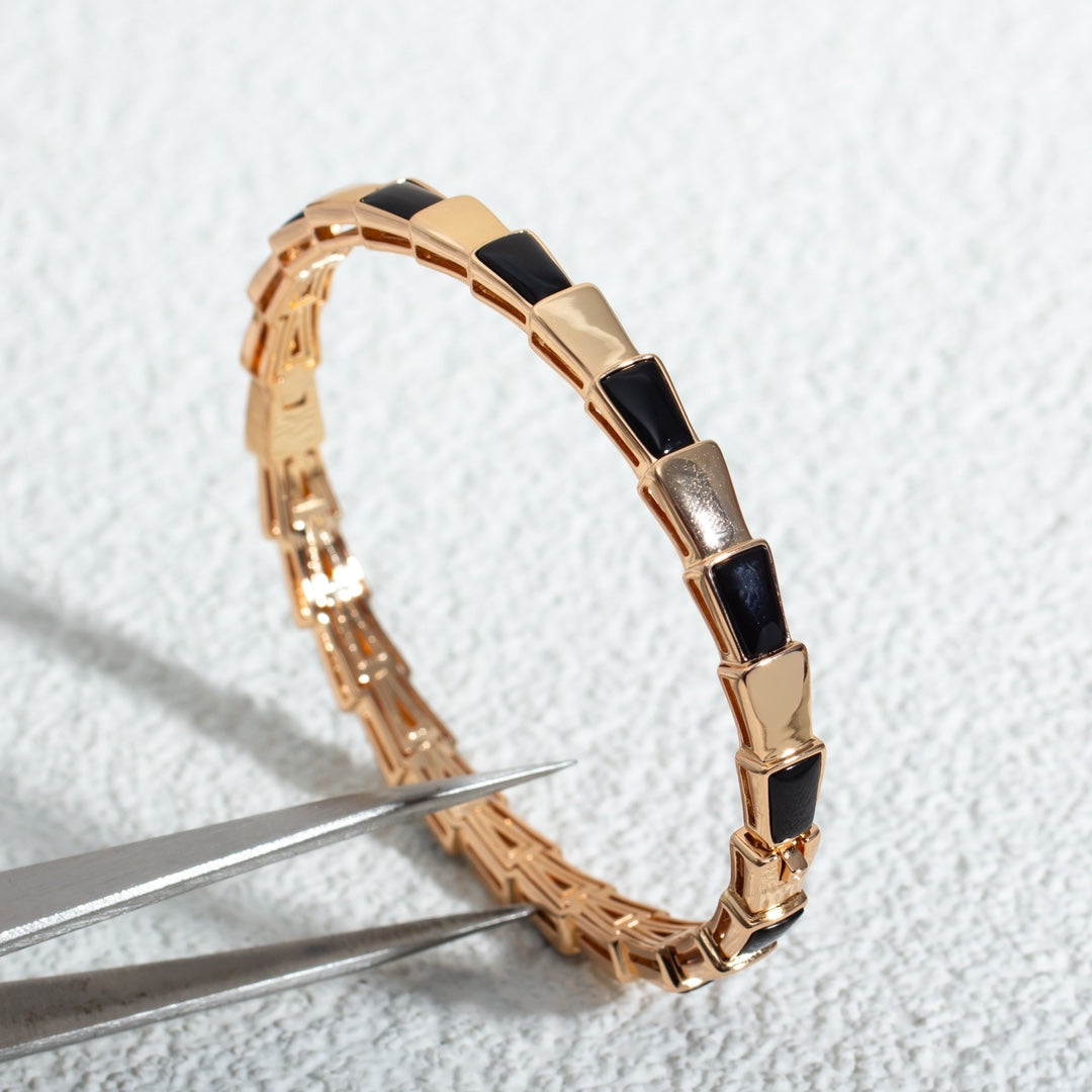 [AuraEcho Jewelry]SERPENTI BRACELET PINK GOLD ONYX