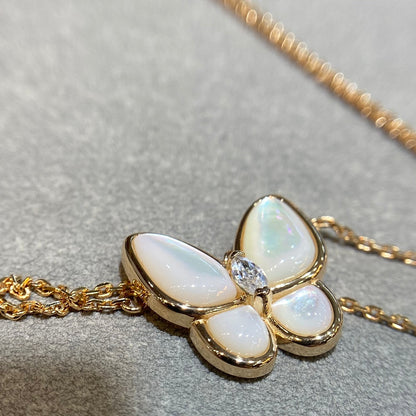 [AuraEcho Jewelry]BUTTERFLY MOP DIAMOND NECKLACE