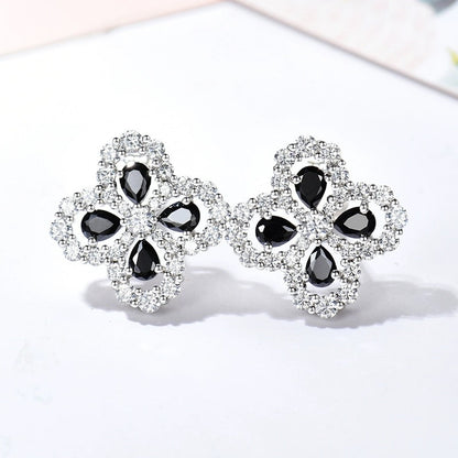 [AuraEcho Jewelry]LOOP EARRINGS FULL MOTIF DIAMOND 16MM SILVE