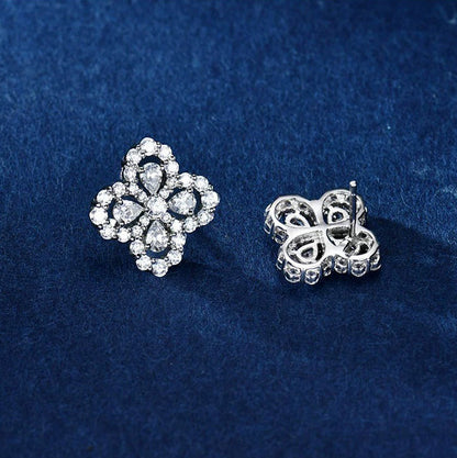 [AuraEcho Jewelry]LOOP EARRINGS FULL MOTIF DIAMOND 16MM SILVE